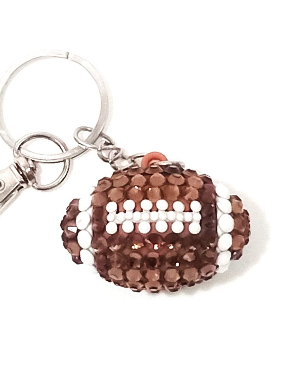 Bling Football Keychain, Sports Fan Gift, Bedazzled Bag Charm